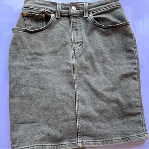 Levi’s Black Denim Pencil Skirt with Slit